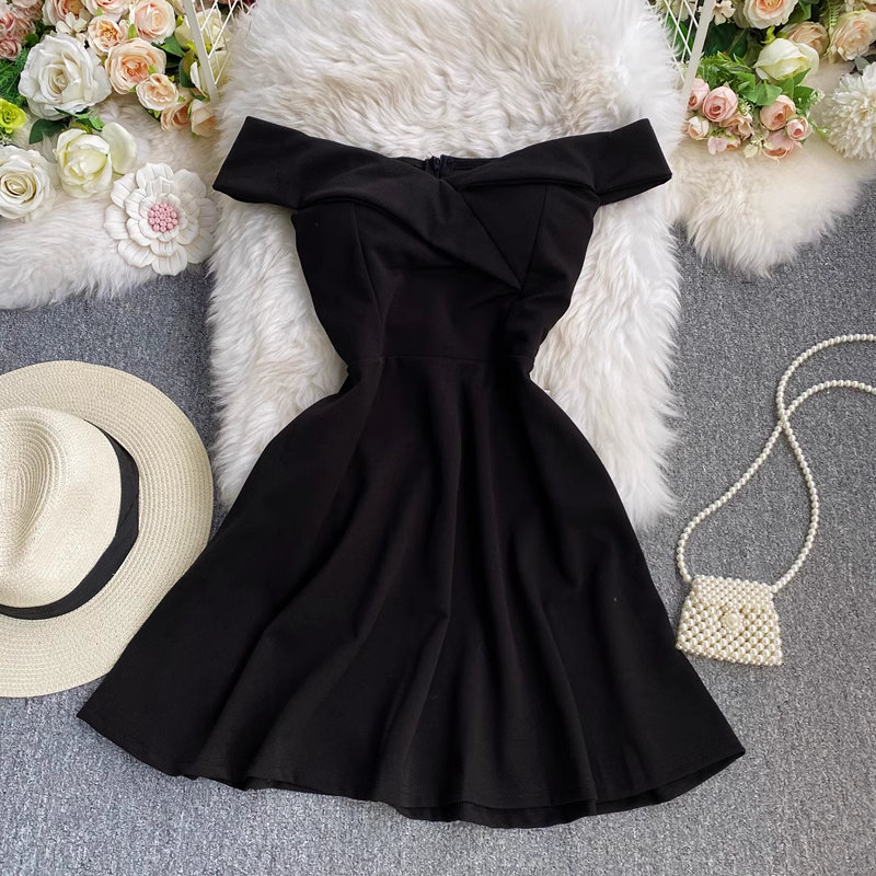 Sommer trägerloses A-Linien-Kleid mit hohem Taillenrock für Damen 936