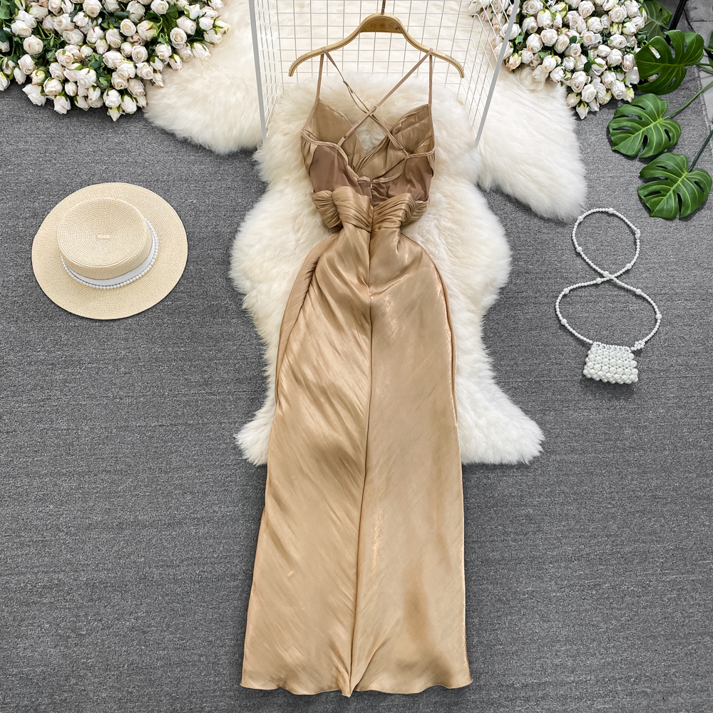Feenhaftes rückenfreies Kleid mit Spaghettiträgern, elegantes Abendkleid 981
