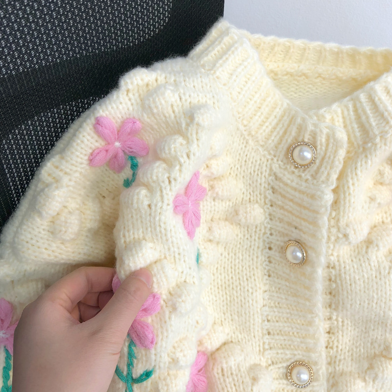 Cardigan tricoté de printemps style rétro coréen, veste pull ample pour femme 1279