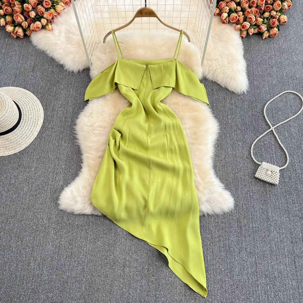 Summer Fashion Backless Irregular Tube Top Sleeveless Dress 1542