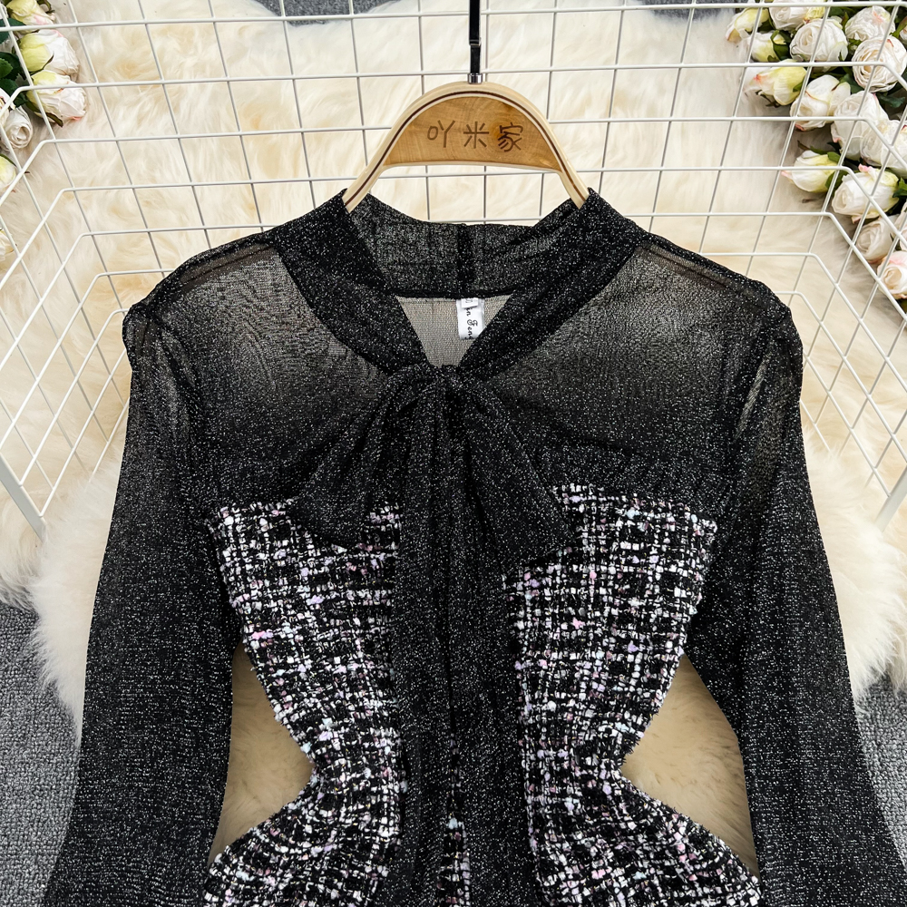 Elegantes kurzes Kleid in A-Linie für Frühling und Herbst 1463