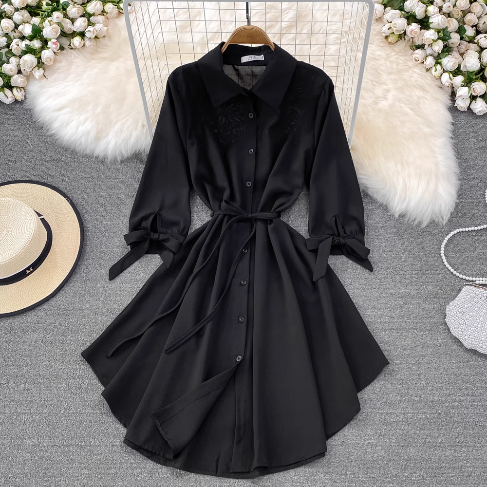 Robe longue style coréen printemps-été, jupe trapèze tendance 1545