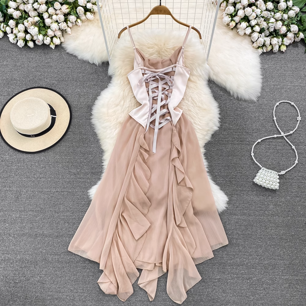 Sommerliches Retro-Feenkleid mit Rüschen 1626
