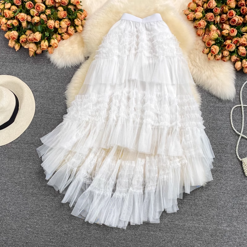 Summer Mesh Layered A Line Skirt 1697