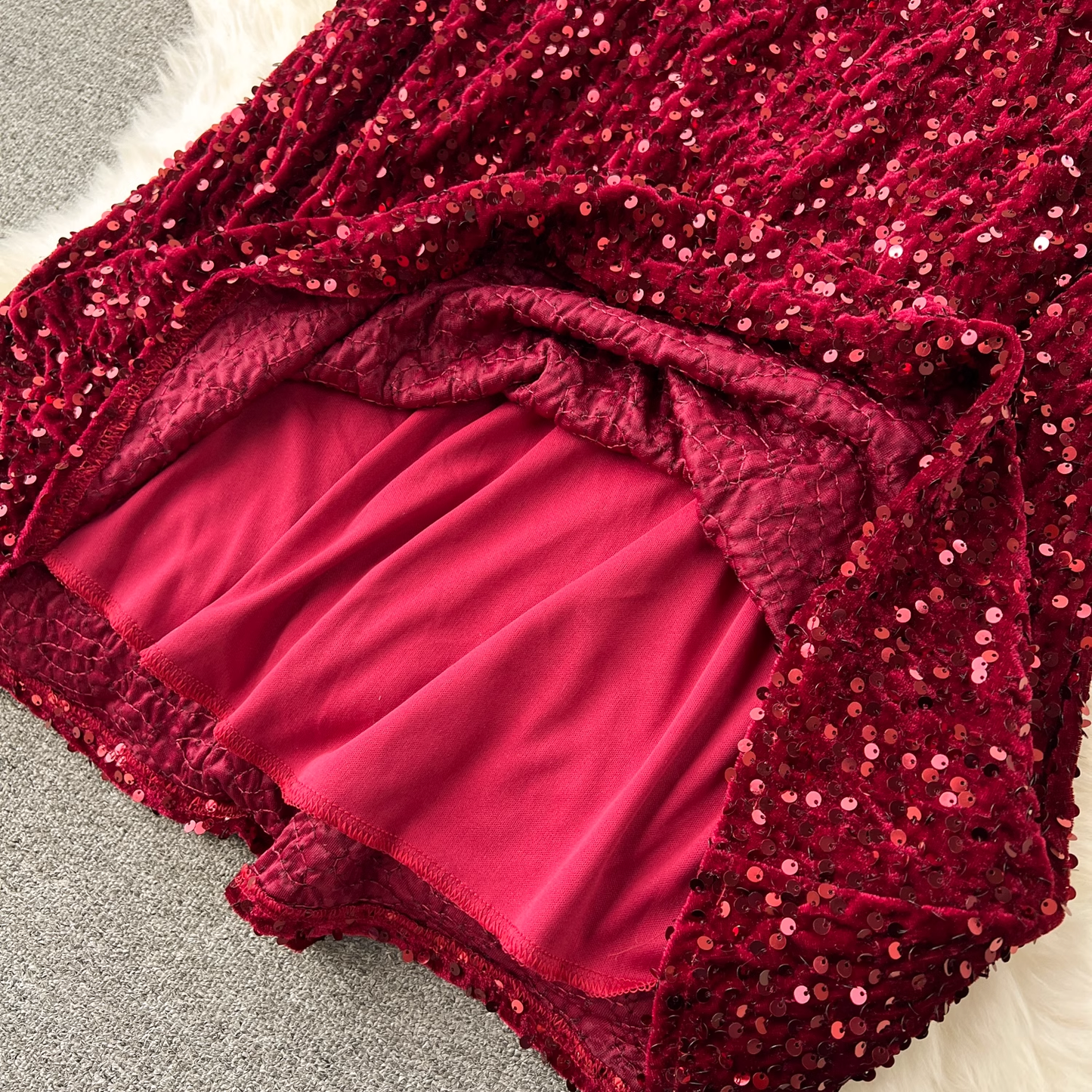 Robe à bretelles spaghetti à paillettes, jupe queue de poisson pour fête d'anniversaire 1883