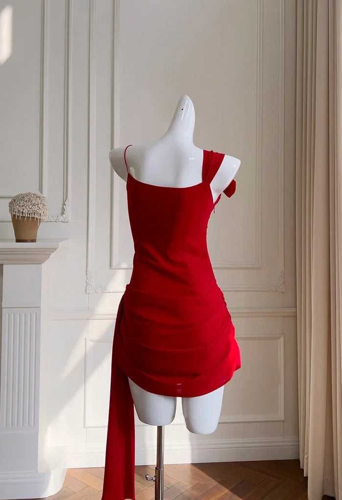 Red Sheath Birthday Dress Mini Homecoming Dress J11567