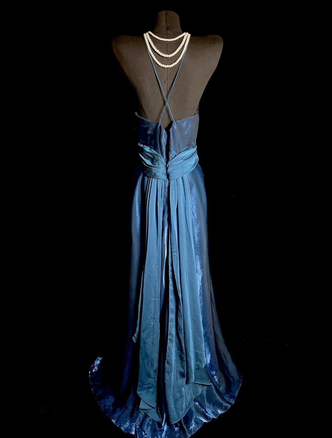 Royal Blue Satin Prom Dress Sheath Formal Evening Dress J9773