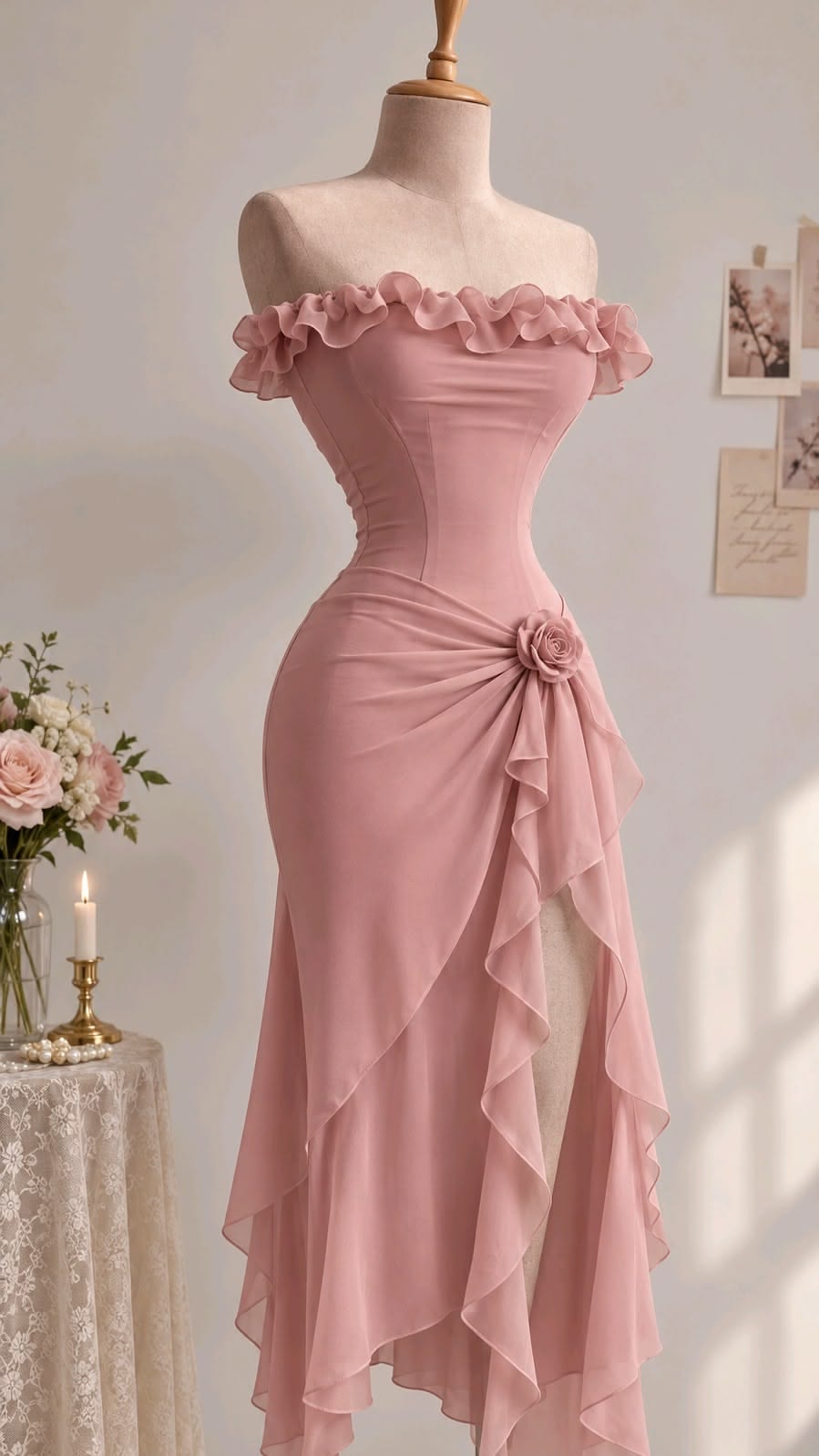 Trägerloses silbernes Vintage-Abendkleid, A-Linie, Geburtstagskleid J9370
