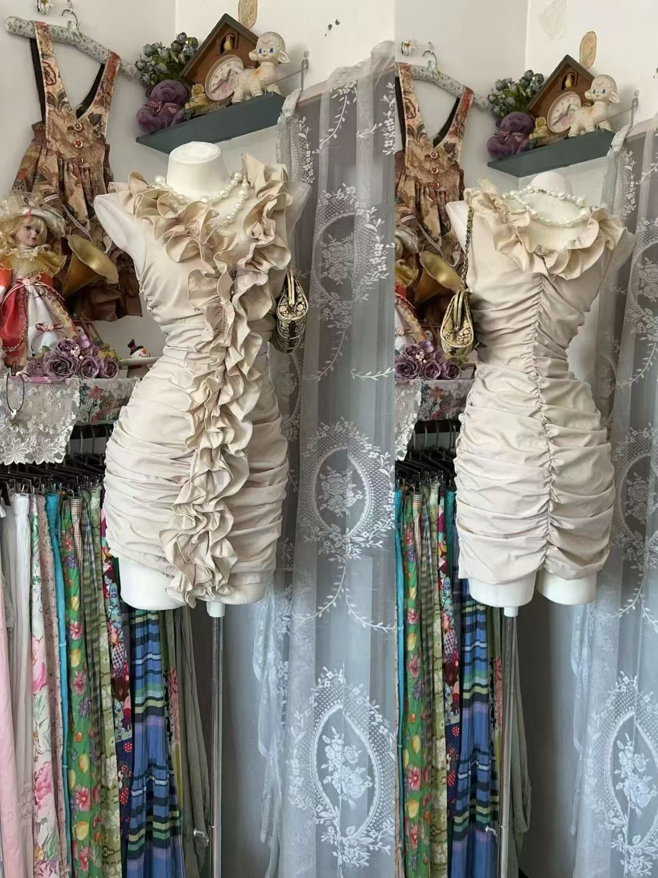 Robe de bal bustier violette en satin avec appliques, robe de soirée formelle J9413