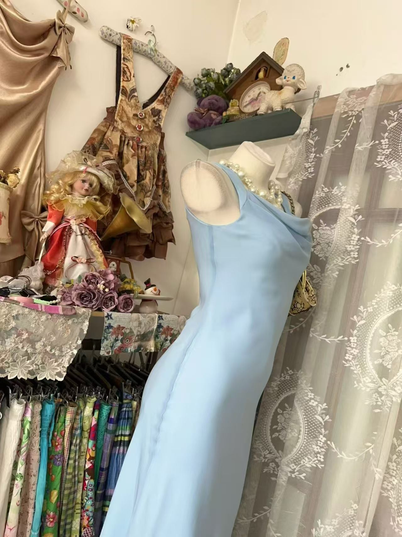 Sky Blue Mermaid Birthday Dress Retro Homecoming Dress J10859