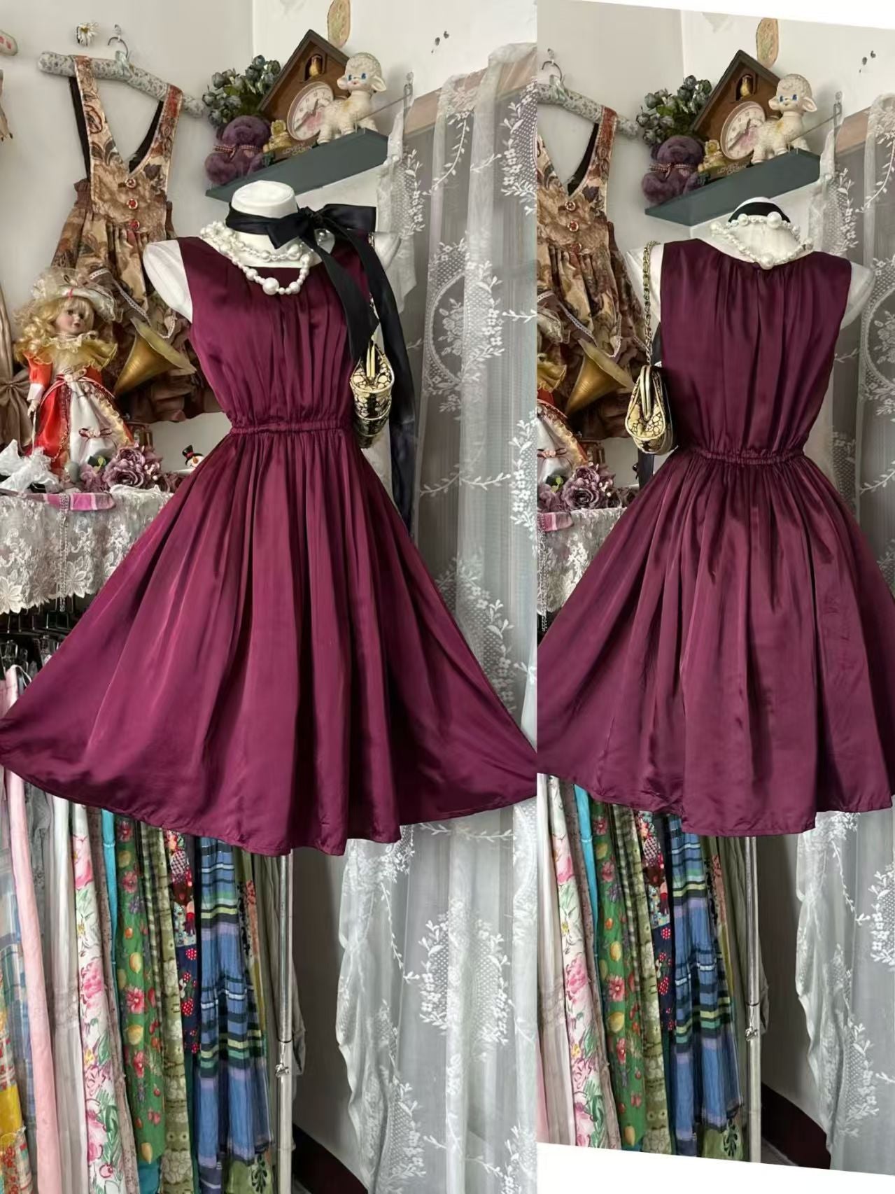 Trägerloses silbernes Vintage-Abendkleid, A-Linie, Geburtstagskleid J9370