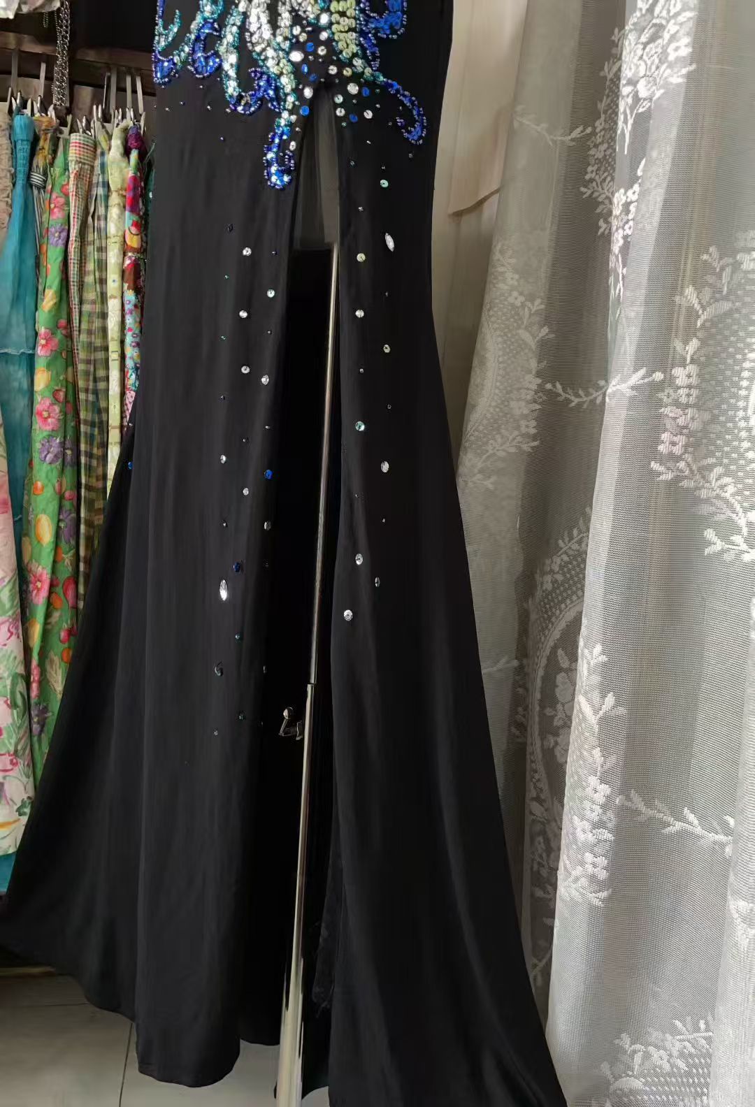 Trägerloses silbernes Vintage-Abendkleid, A-Linie, Geburtstagskleid J9370