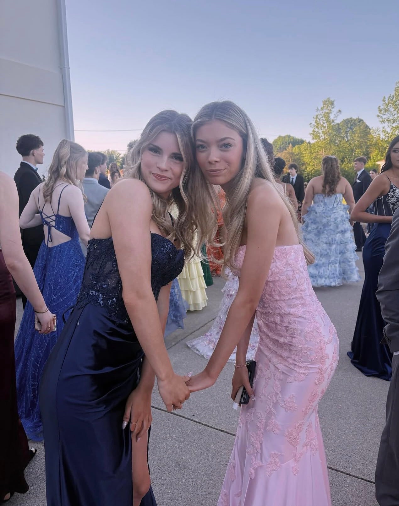 Spaghetti Straps Navy Blue Satin Prom Mermaid Evening Dress J10733