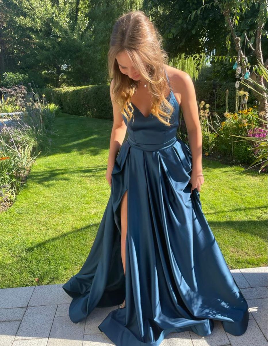 Robe de bal bustier violette en satin avec appliques, robe de soirée formelle J9413
