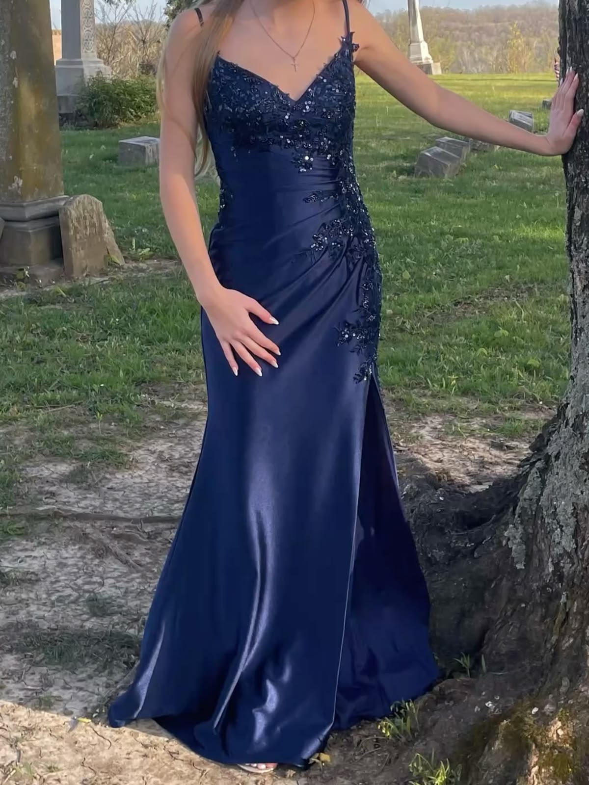 Robe de bal bustier violette en satin avec appliques, robe de soirée formelle J9413