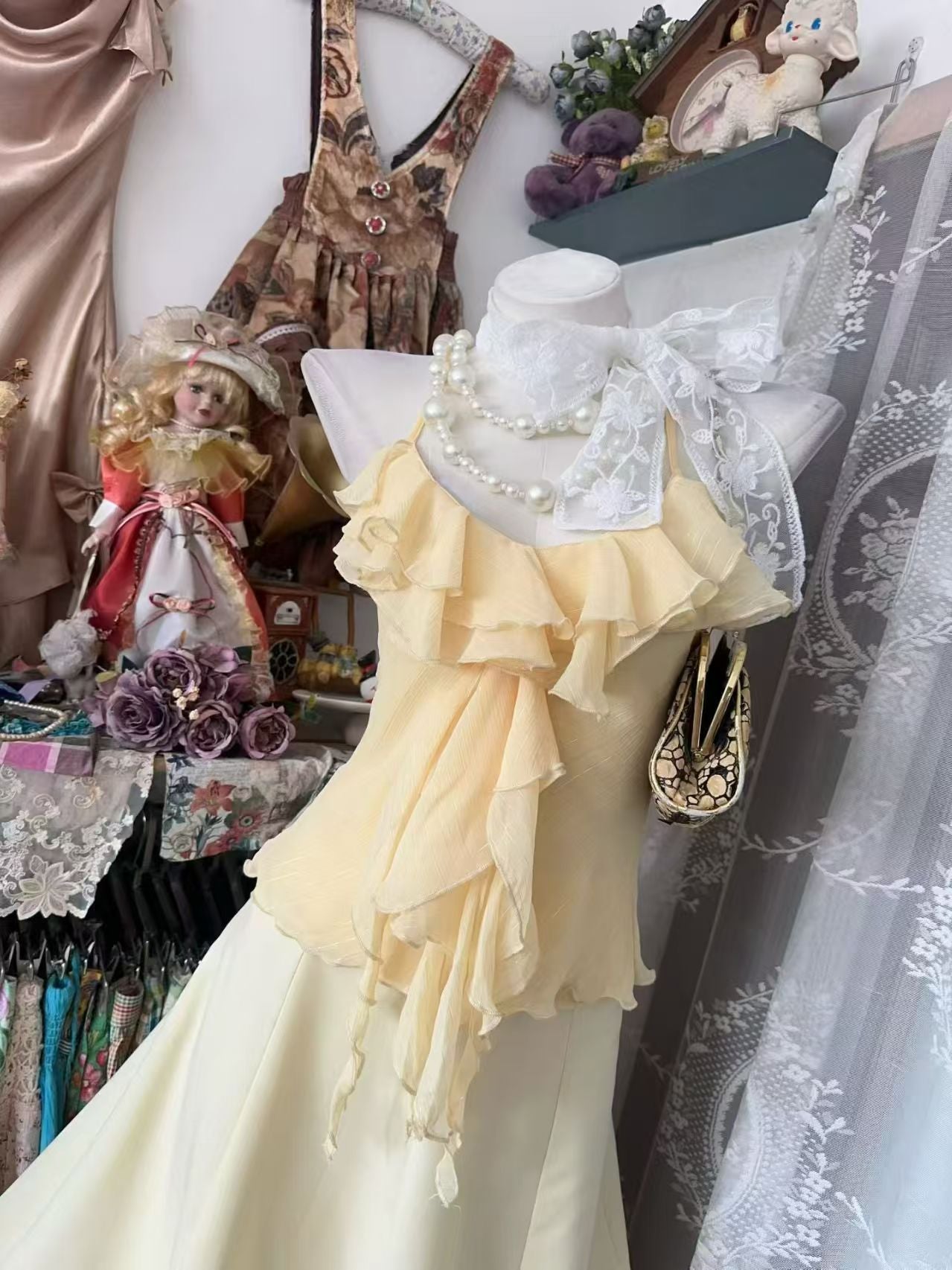 Robe de bal bustier violette en satin avec appliques, robe de soirée formelle J9413