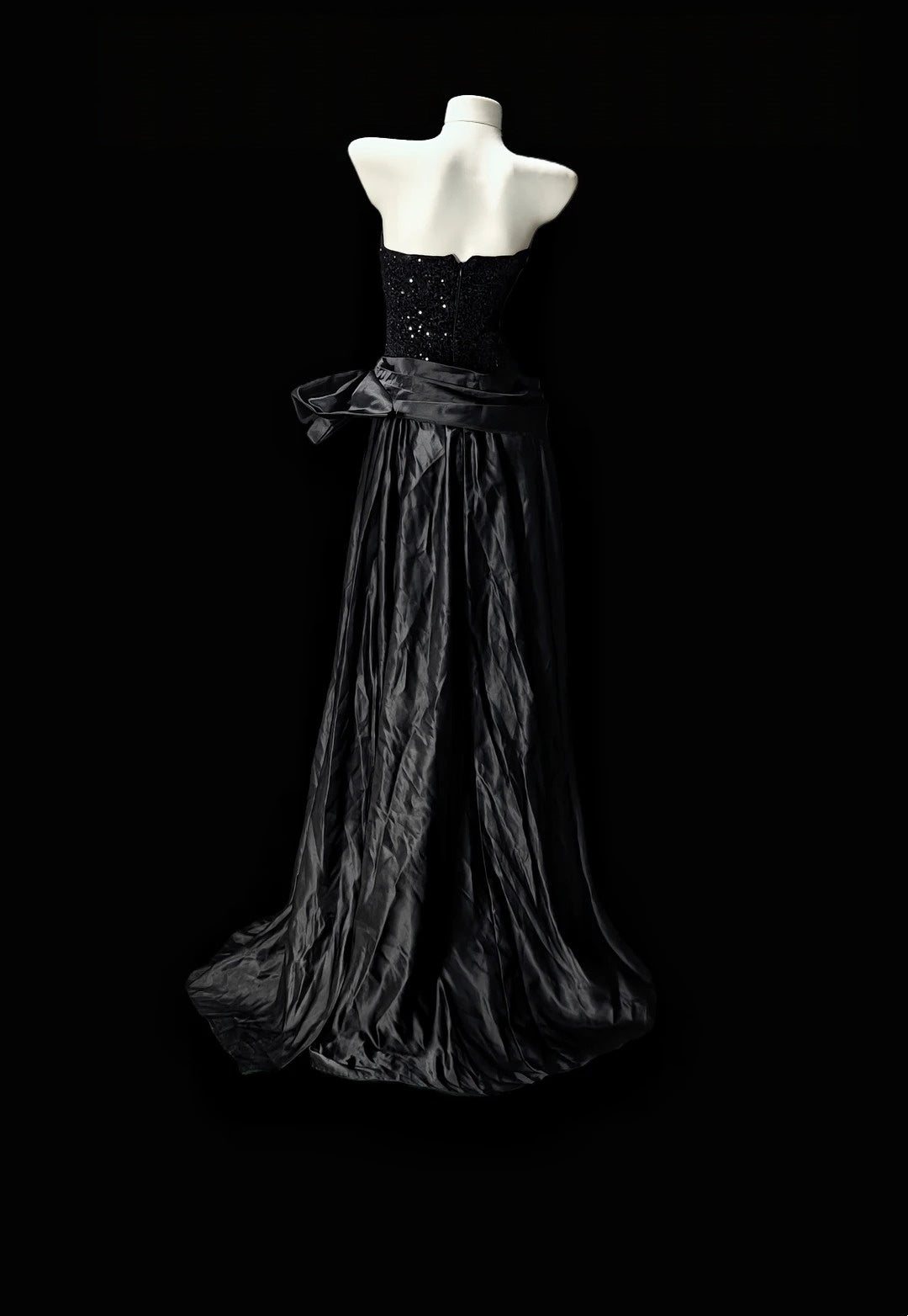 Strapless Black Formal Prom Dress A Line Evening Gown J11908