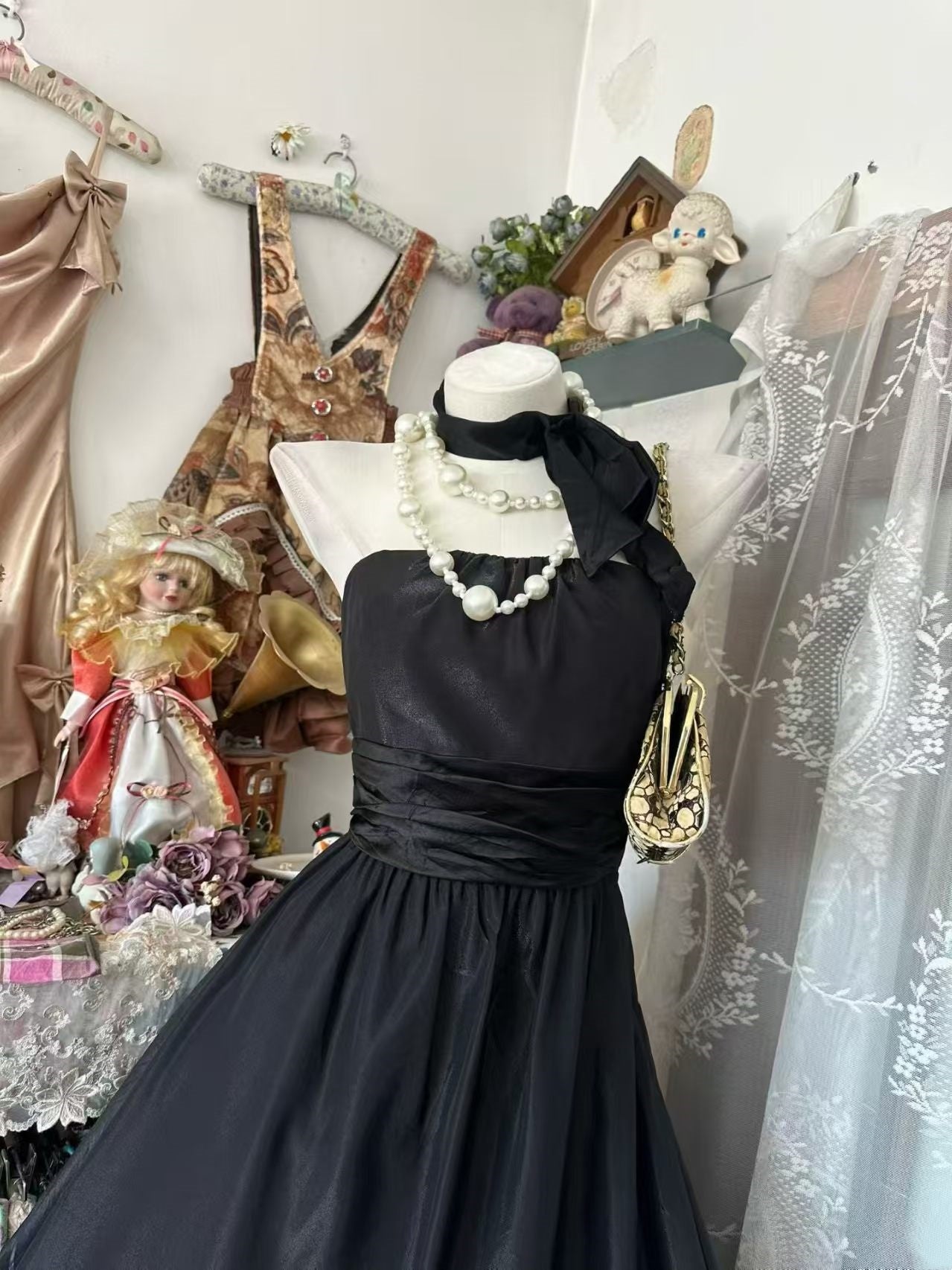 Robe de bal bustier violette en satin avec appliques, robe de soirée formelle J9413