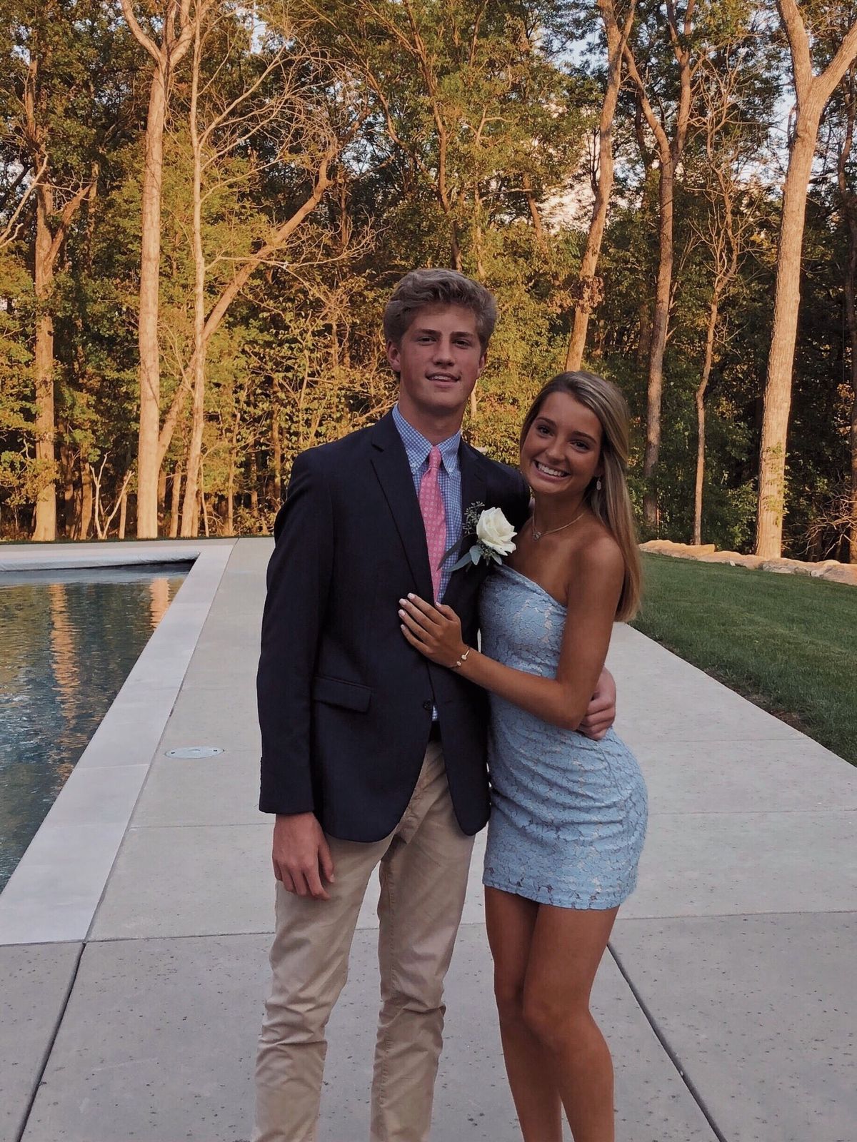 Strapless Blue Lace Homecoming Dress Short Cocktail Dress J11556