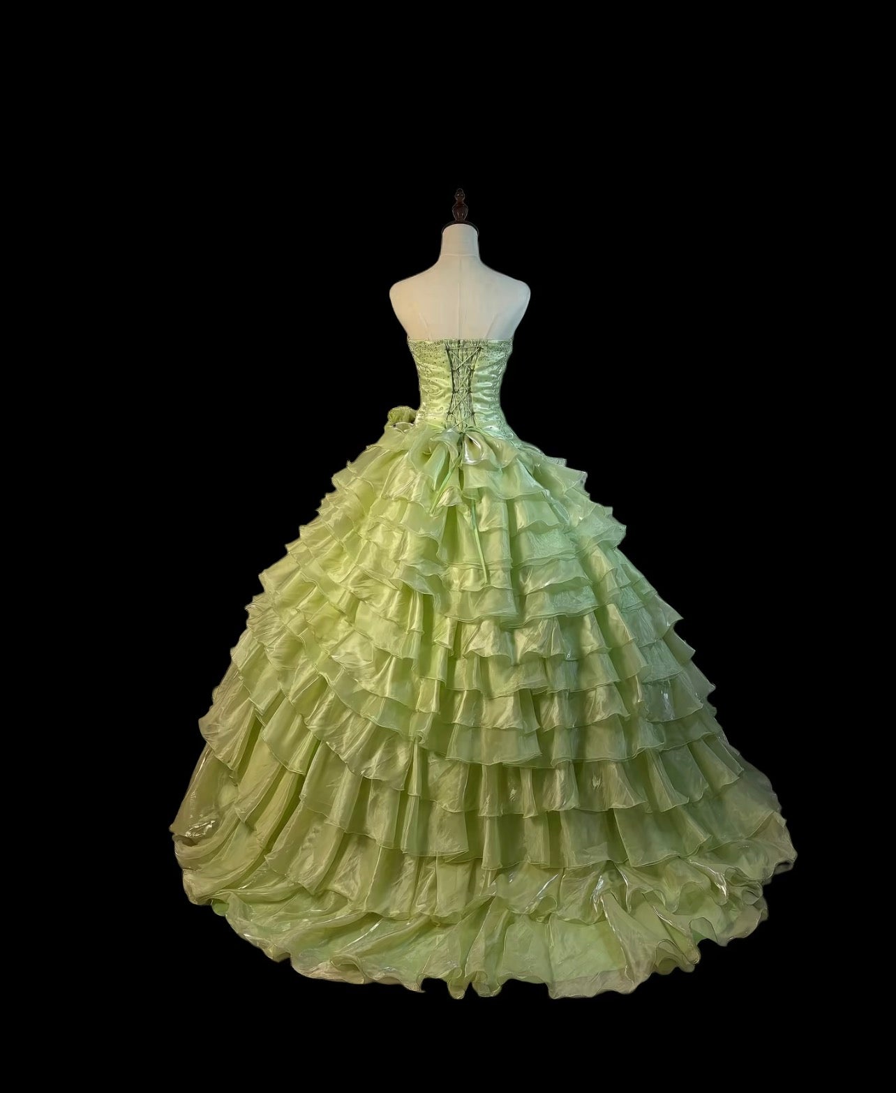 Strapless Green Ball Gown Quinceanera Dresses Layered Birthday Gown J10250