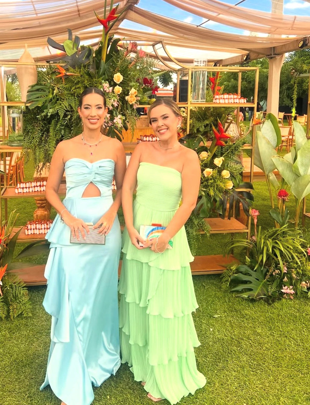 Strapless Green Pleaded Wedding Guest Dress A Line Formal Prom Dress J10238