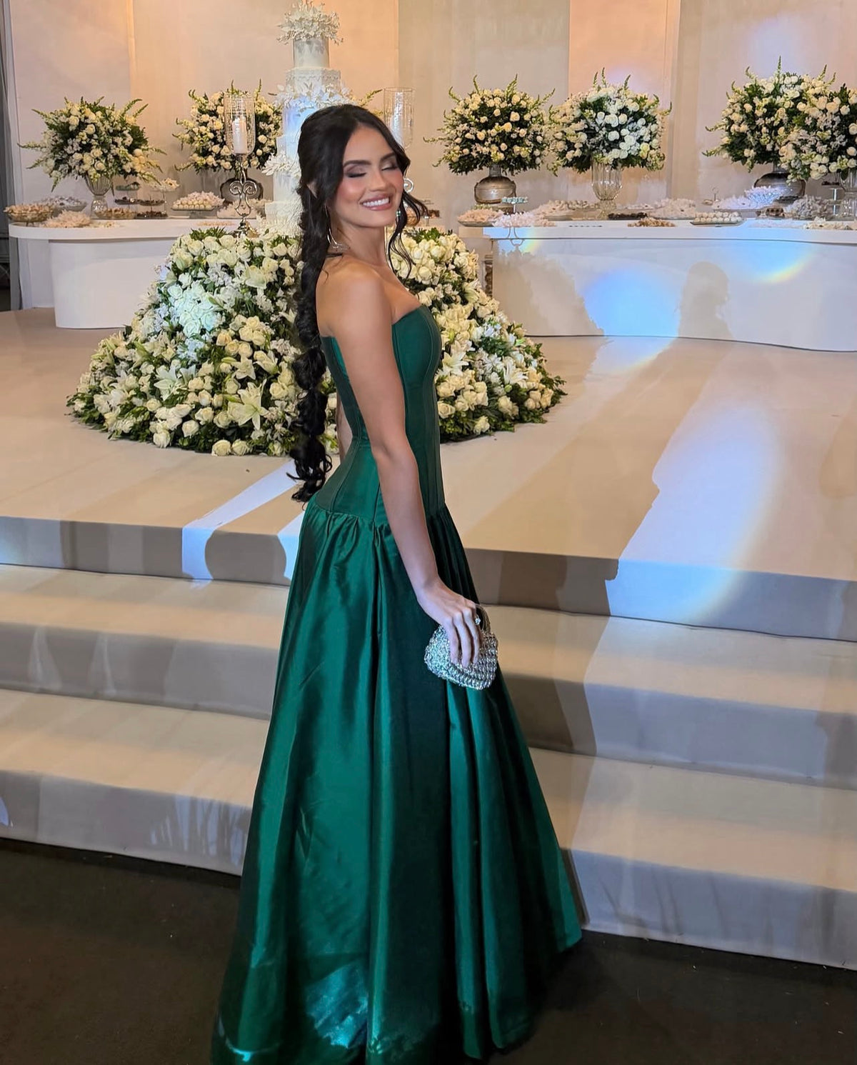 Robe de bal bustier violette en satin avec appliques, robe de soirée formelle J9413