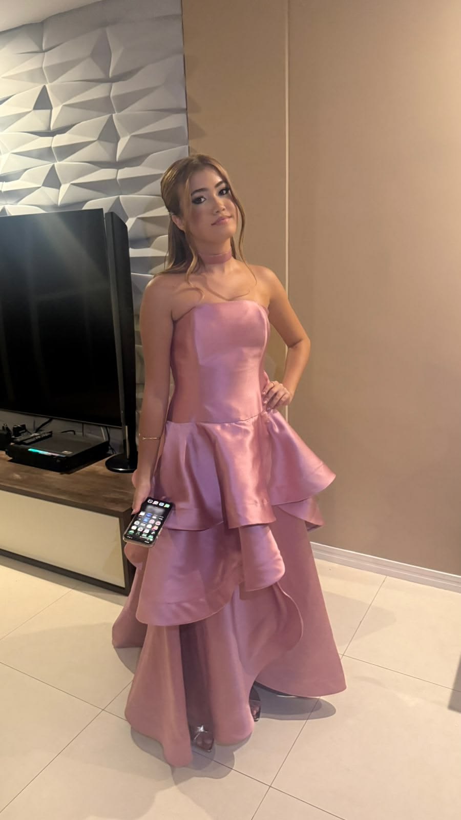 Robe de bal bustier violette en satin avec appliques, robe de soirée formelle J9413