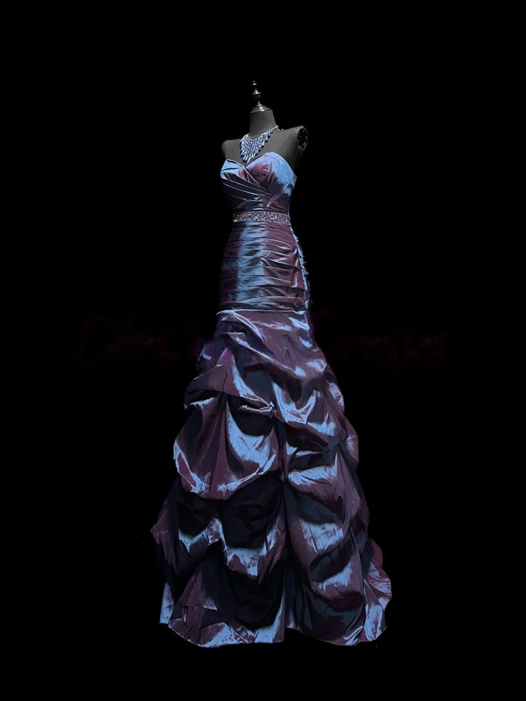 Trägerloses silbernes Vintage-Abendkleid, A-Linie, Geburtstagskleid J9370