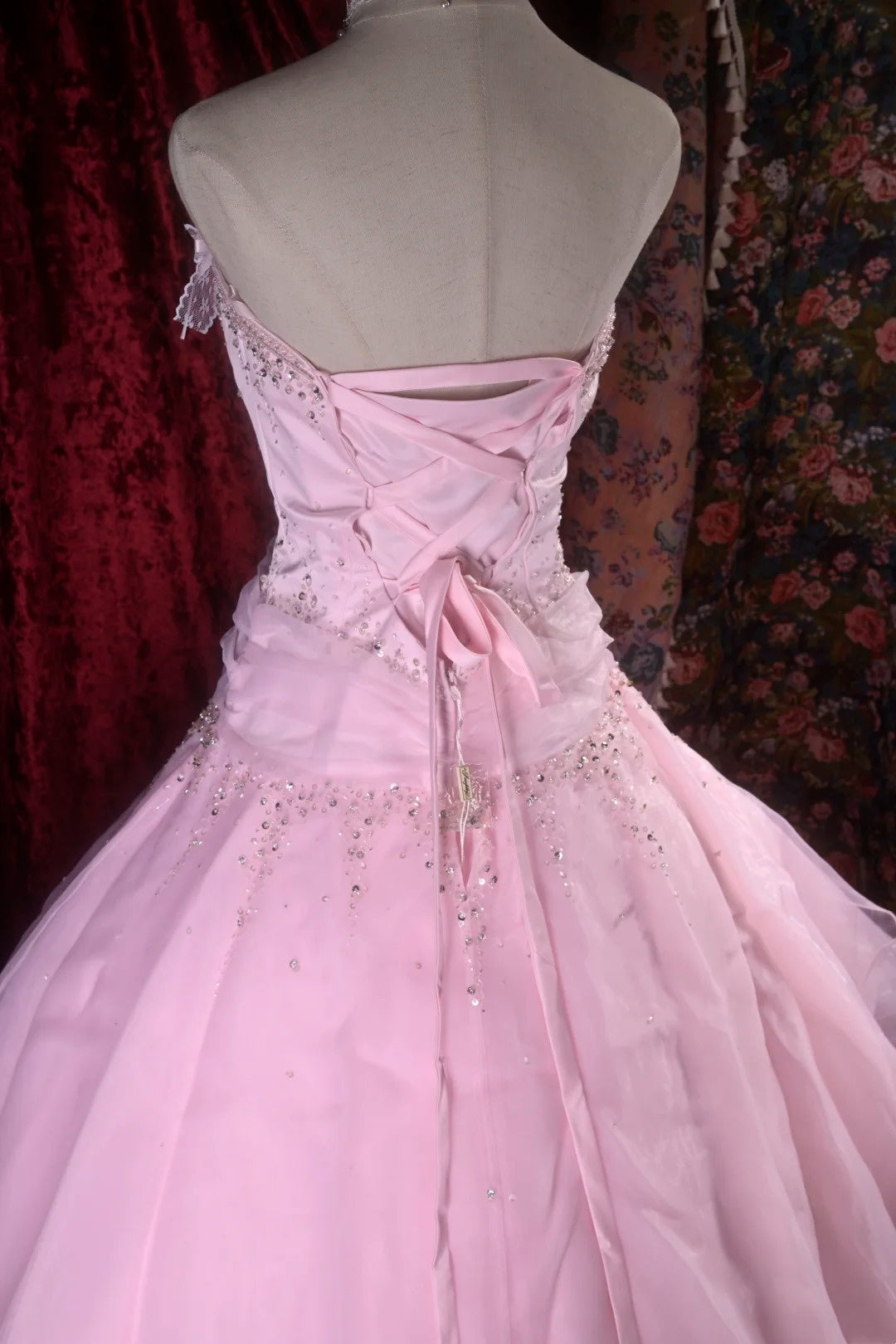 Strapless A Line Pink Tulle Prom Dress Sweet 16 Birthday Dress J10185