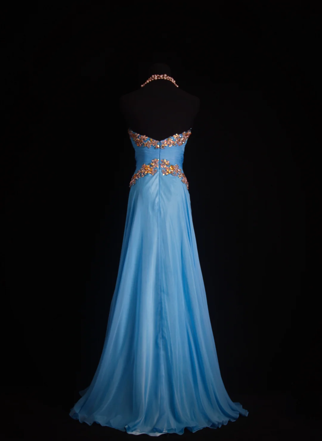 Trägerloses silbernes Vintage-Abendkleid, A-Linie, Geburtstagskleid J9370