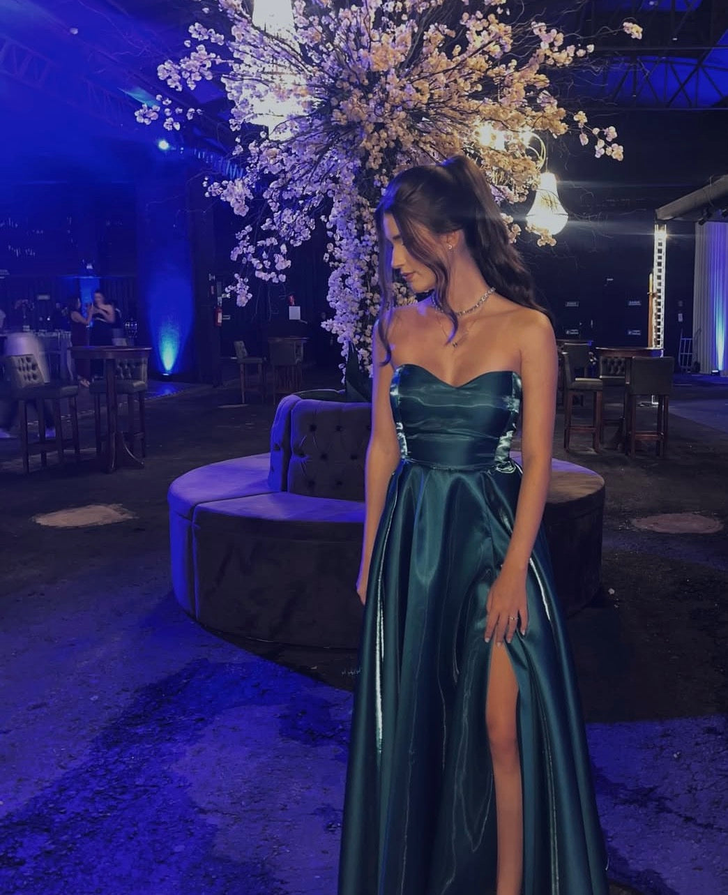 a line sweetheart prom dress Green Formal With Slit J10096 Add Custom Fit:No Isla Halterneck Maxi Slip activewithdiscount line black prom dress