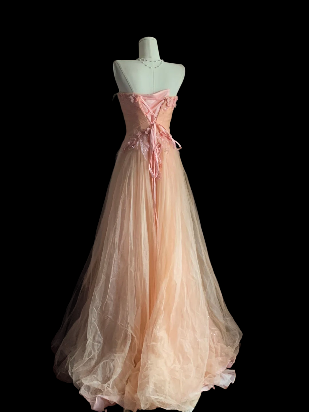 Robe de bal bustier violette en satin avec appliques, robe de soirée formelle J9413