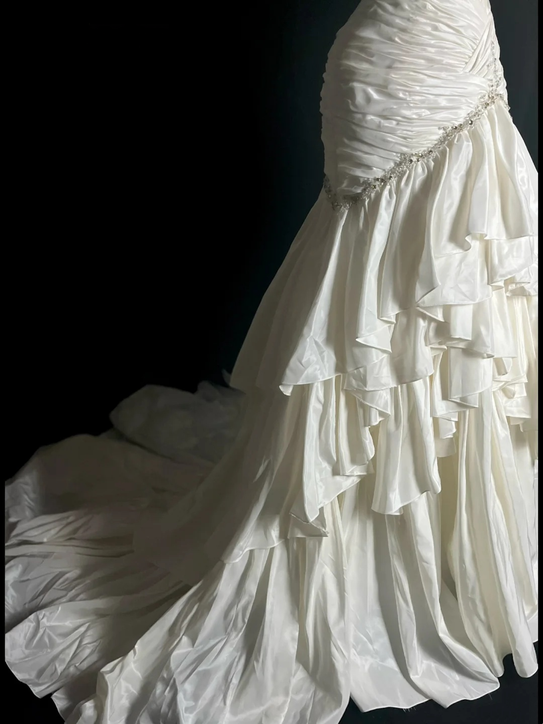 Trägerloses silbernes Vintage-Abendkleid, A-Linie, Geburtstagskleid J9370