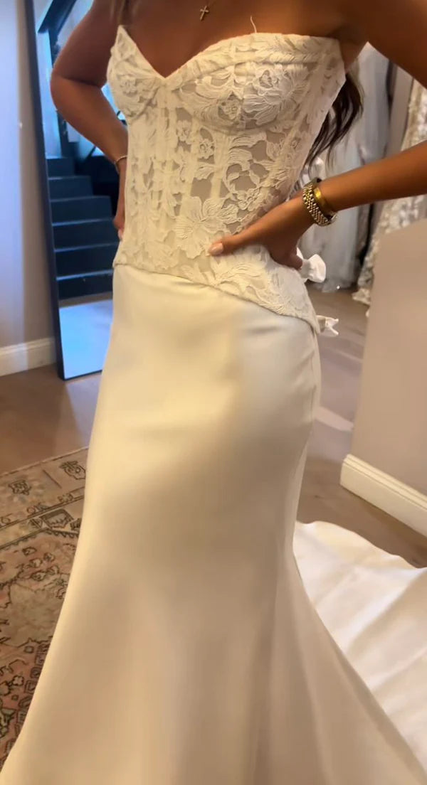 Robe de bal bustier violette en satin avec appliques, robe de soirée formelle J9413