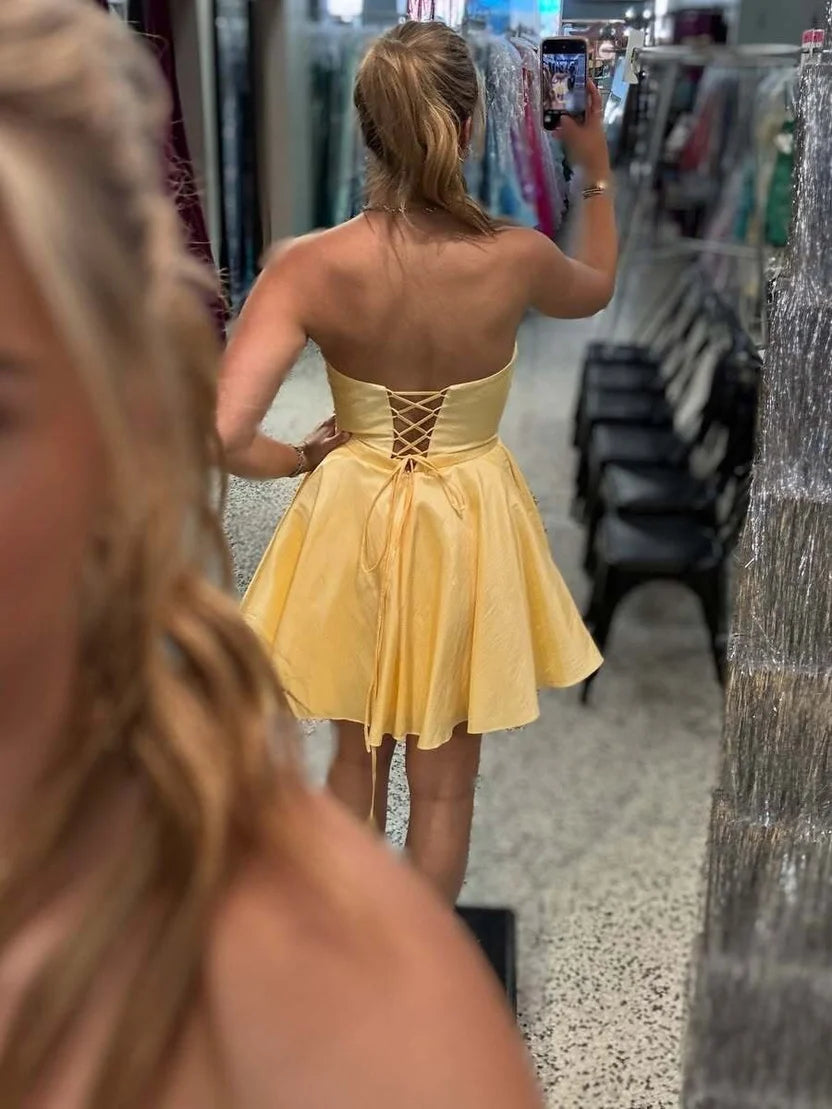 Robe de bal bustier violette en satin avec appliques, robe de soirée formelle J9413