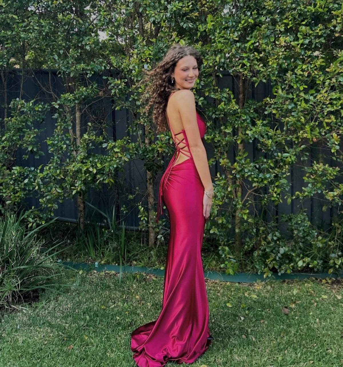 Robe de bal bustier violette en satin avec appliques, robe de soirée formelle J9413