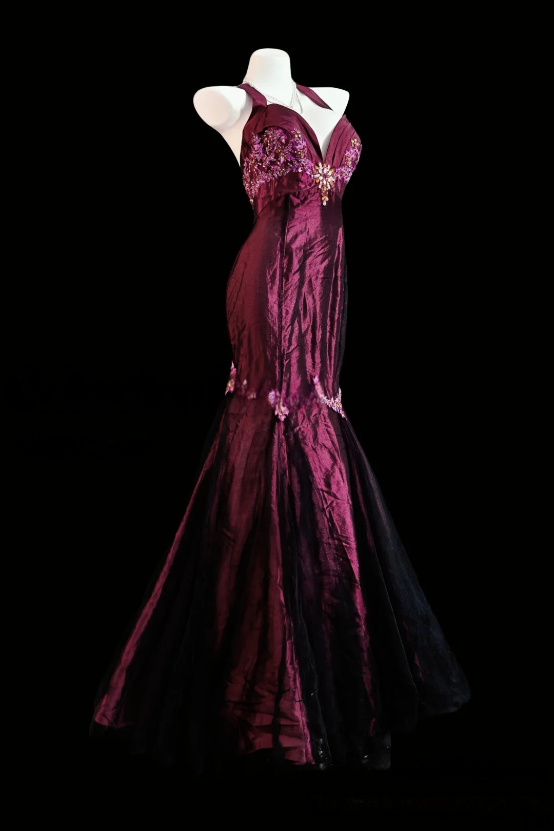 Trägerloses silbernes Vintage-Abendkleid, A-Linie, Geburtstagskleid J9370