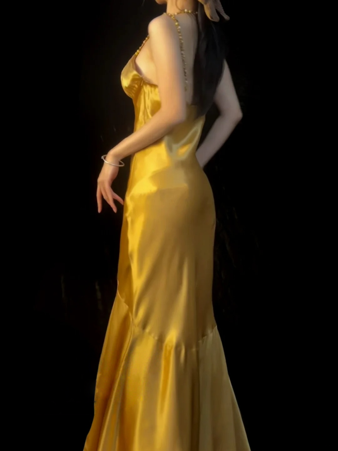 Trägerloses silbernes Vintage-Abendkleid, A-Linie, Geburtstagskleid J9370