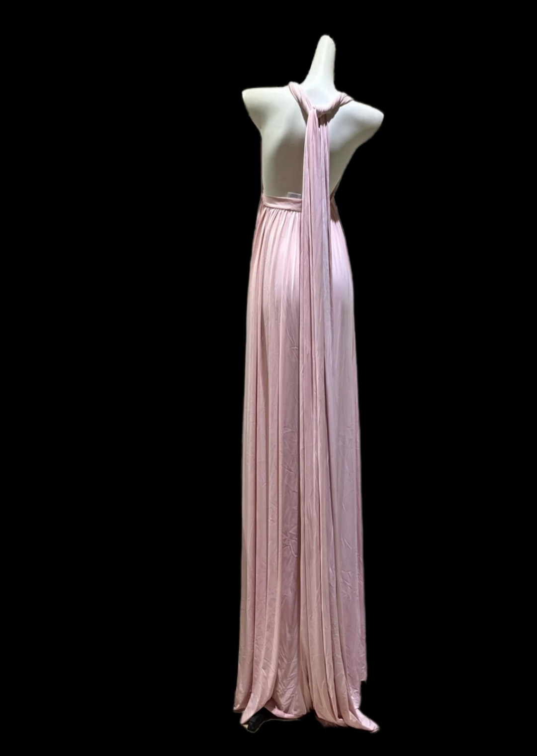 V Neck Halter Pink Prom Dress Formal Wedding Guest Dress J10877