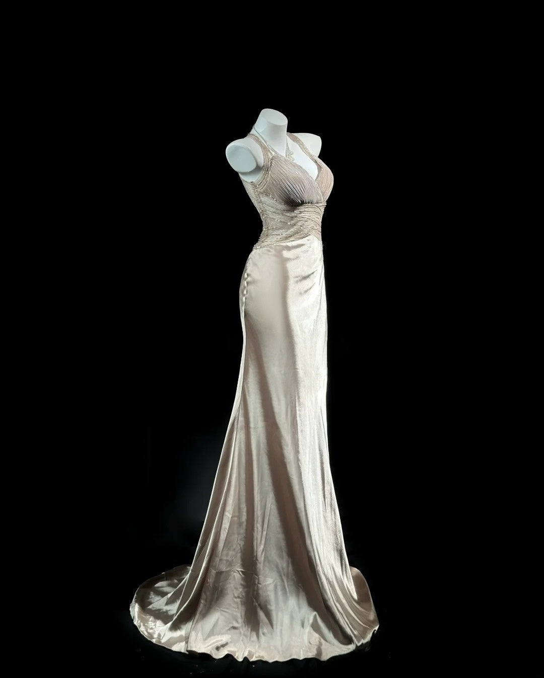 Robe de bal bustier violette en satin avec appliques, robe de soirée formelle J9413