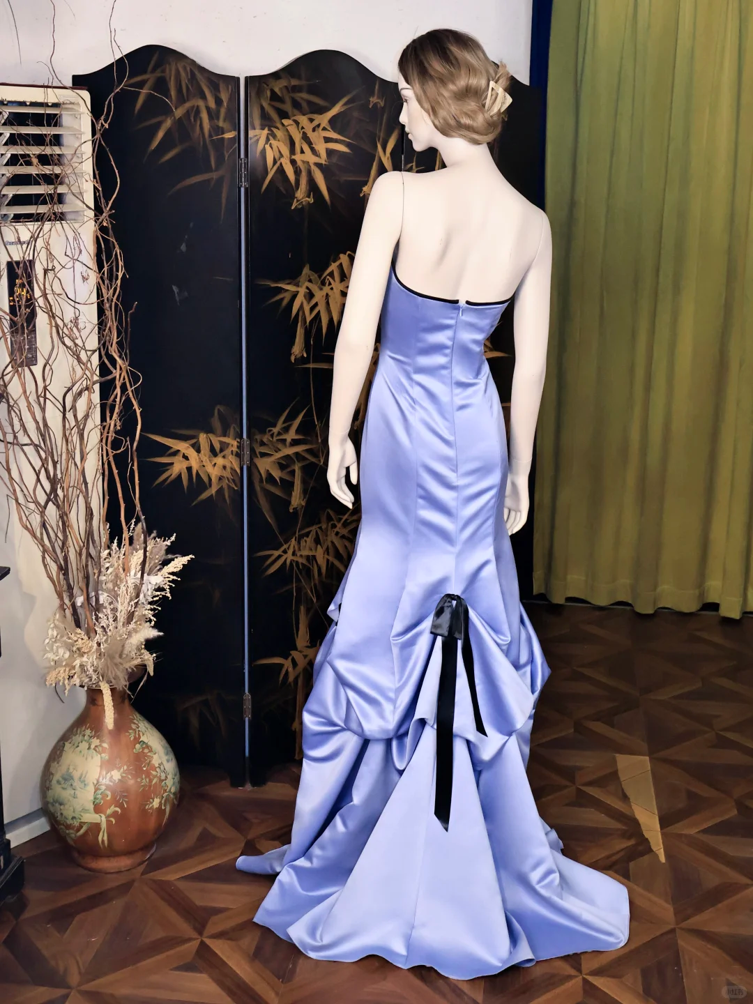 Strapless Lavender Long Prom Dress Slit Graduation Dress J8035