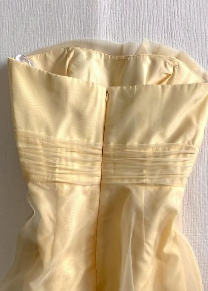 Robe de soirée courte en satin et mousseline, sans bretelles, coupe trapèze, tenue pour 18e anniversaire, J7644