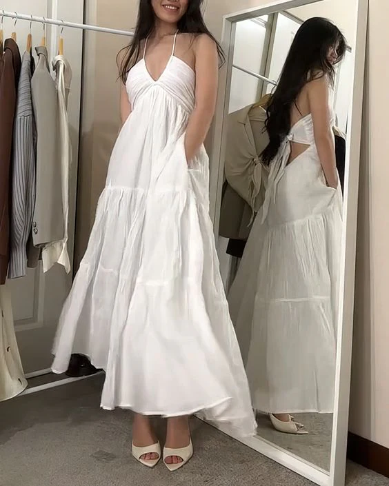 Robe de bal longue blanche sexy Robe longue blanche J7370