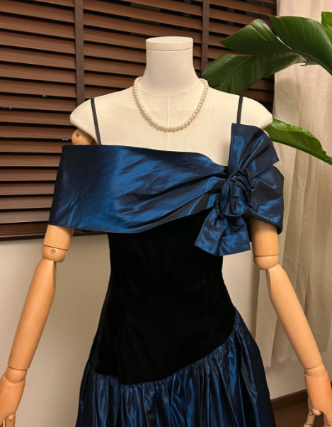 A Line Navy Blue Prom Dress Elegant Evening Dress J8624