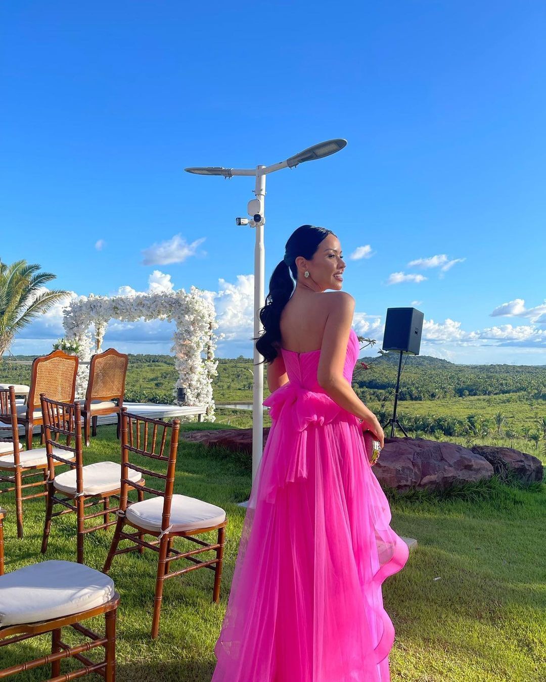 Strapless Hot Pink A Line Tulle Party Dress Prom Gown J2979