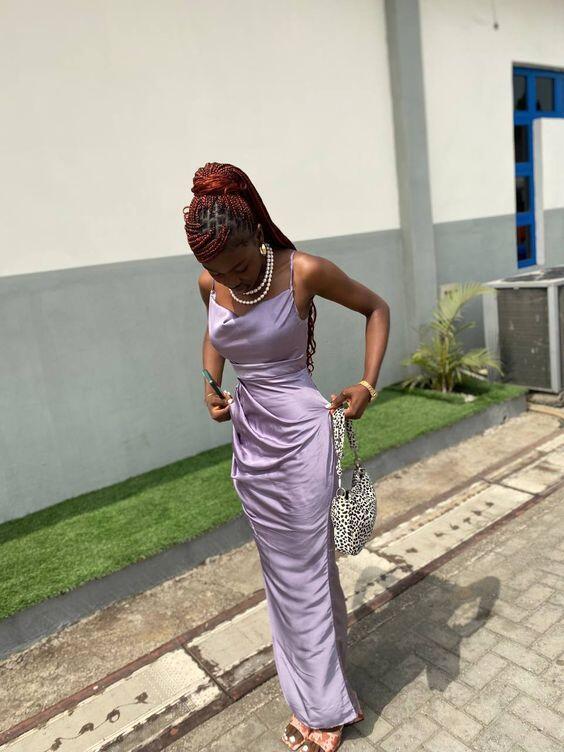 Robe de bal longue fourreau violet clair J3199
