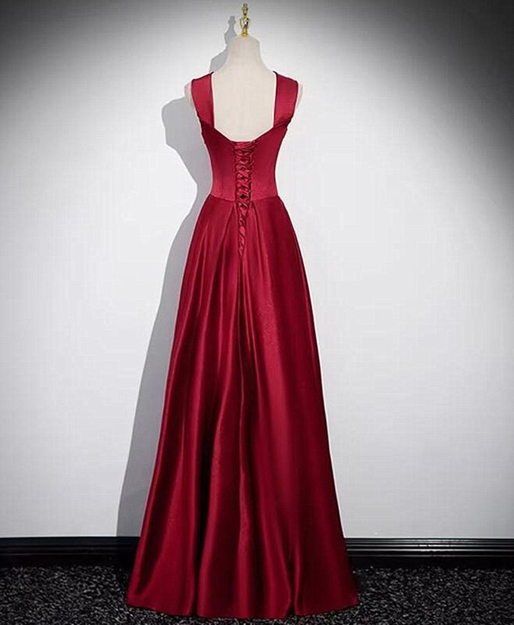 A Line Red Long Prom Dress Party Dress Elegant Birthday Party Dress J3210