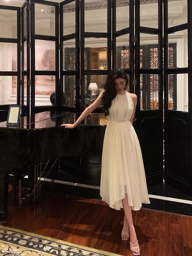 A Line White Chiffon Prom Dress Homecoming Dress J3288