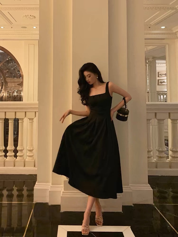 knee length dresses for ladies Black Velvet and Pink Tulle Strapless Ball Gown, Pink Backless Ruffles main image 0