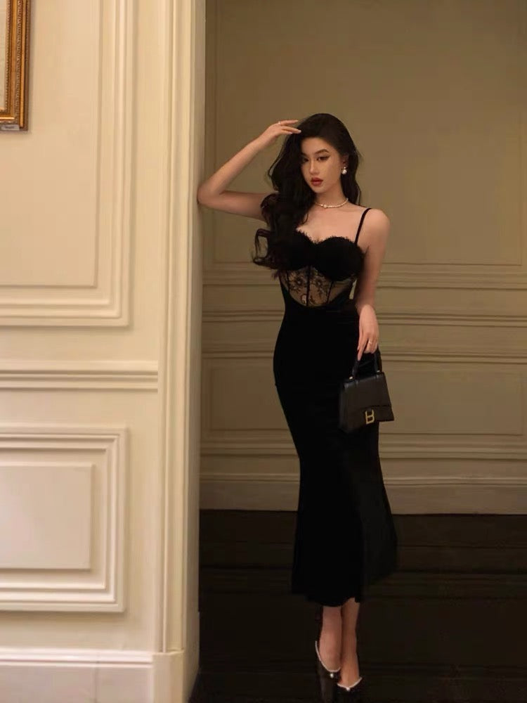 Black Mermaid Prom Dress Evening Party Dress J3303